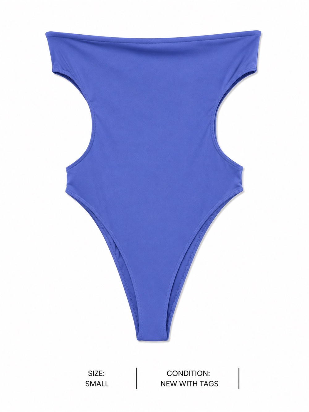 High-Cut One-Piece Bodysuit in Vibrant Blue